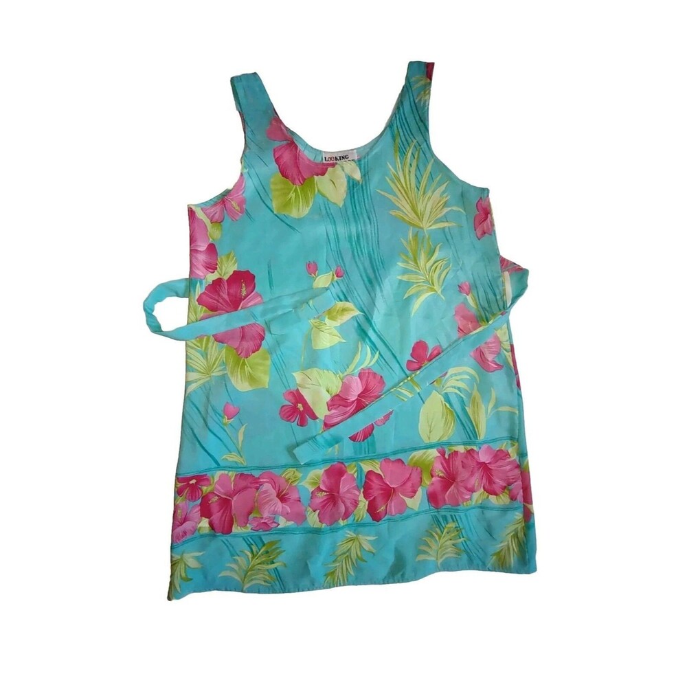 Sz L Vintage Womens Looking Good Dress Hawaiian Mumu Beach Cover Up